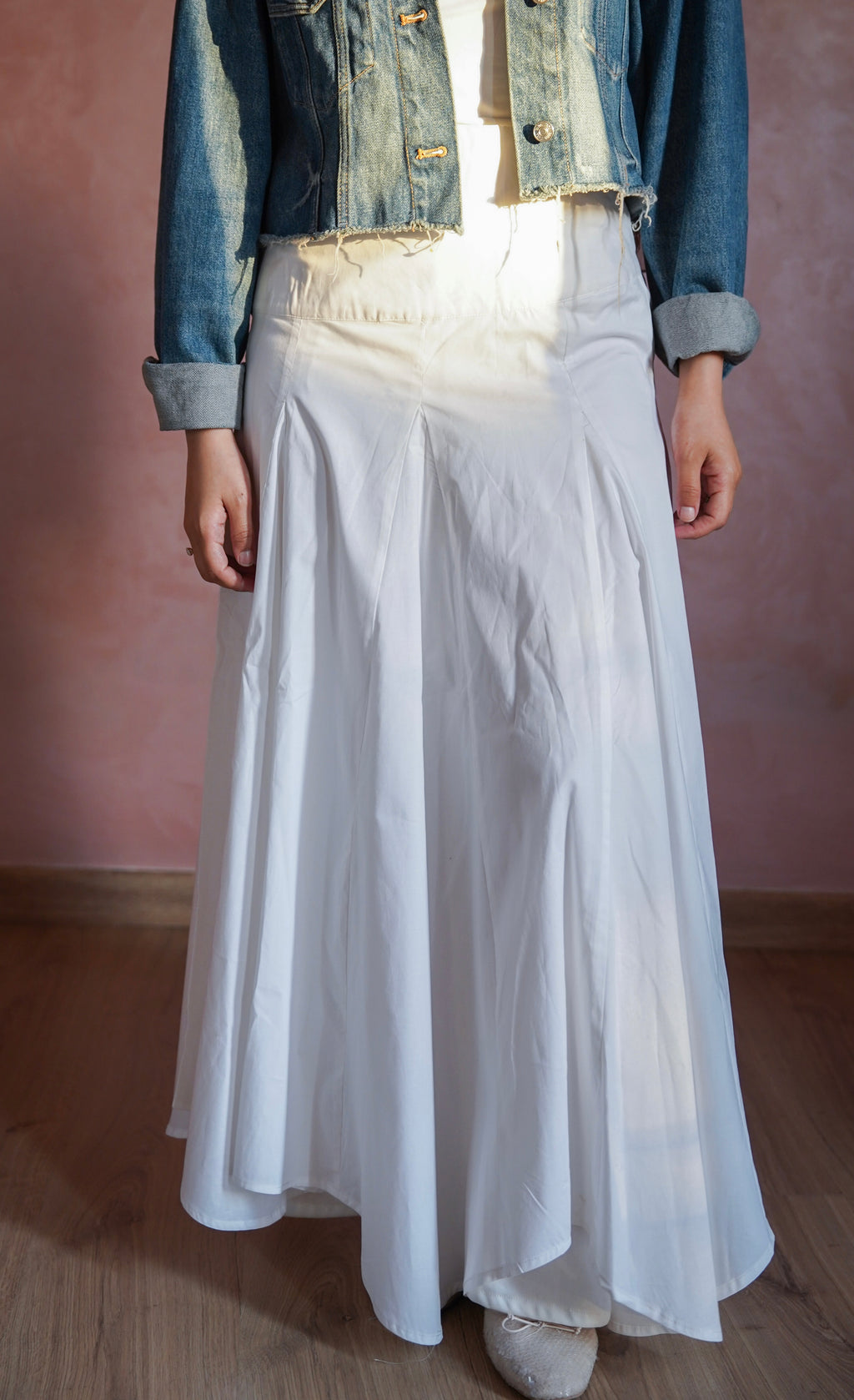 Asymmetrical Skirt in White