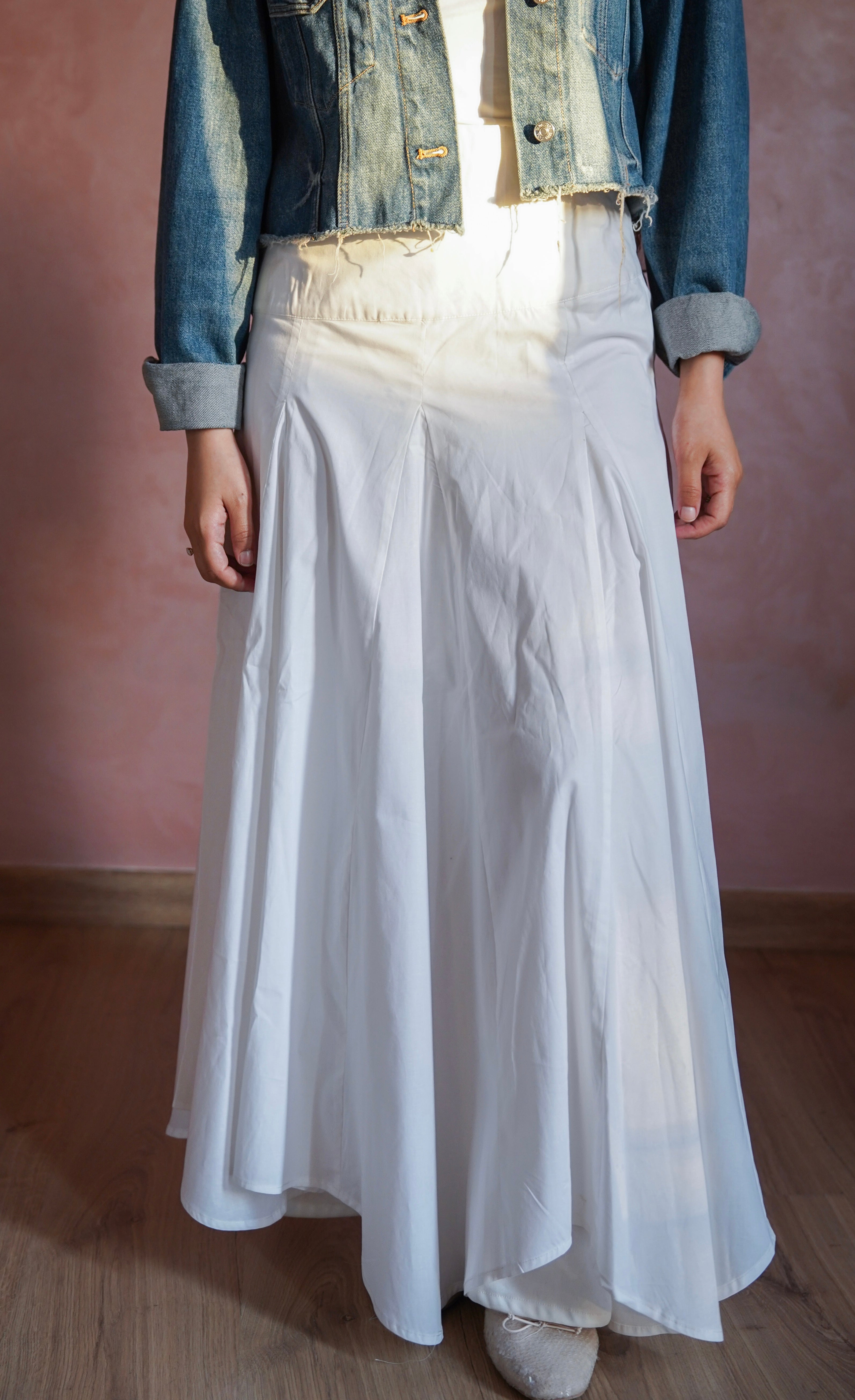 Asymmetrical Skirt in White