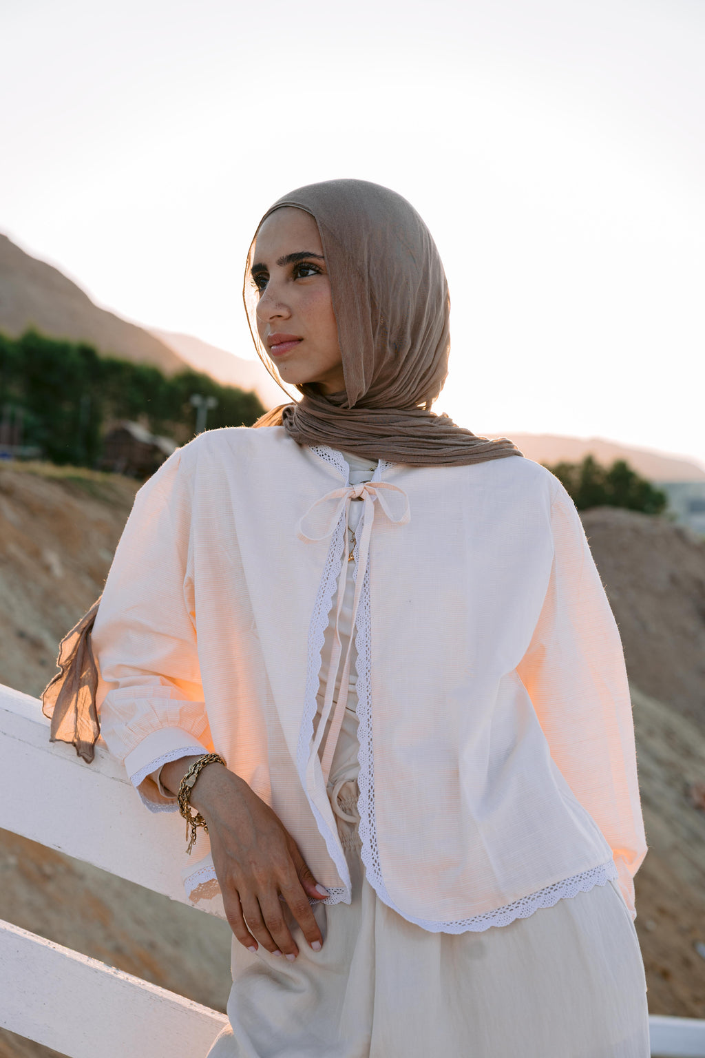 Tie Stripped Blouse in Orange