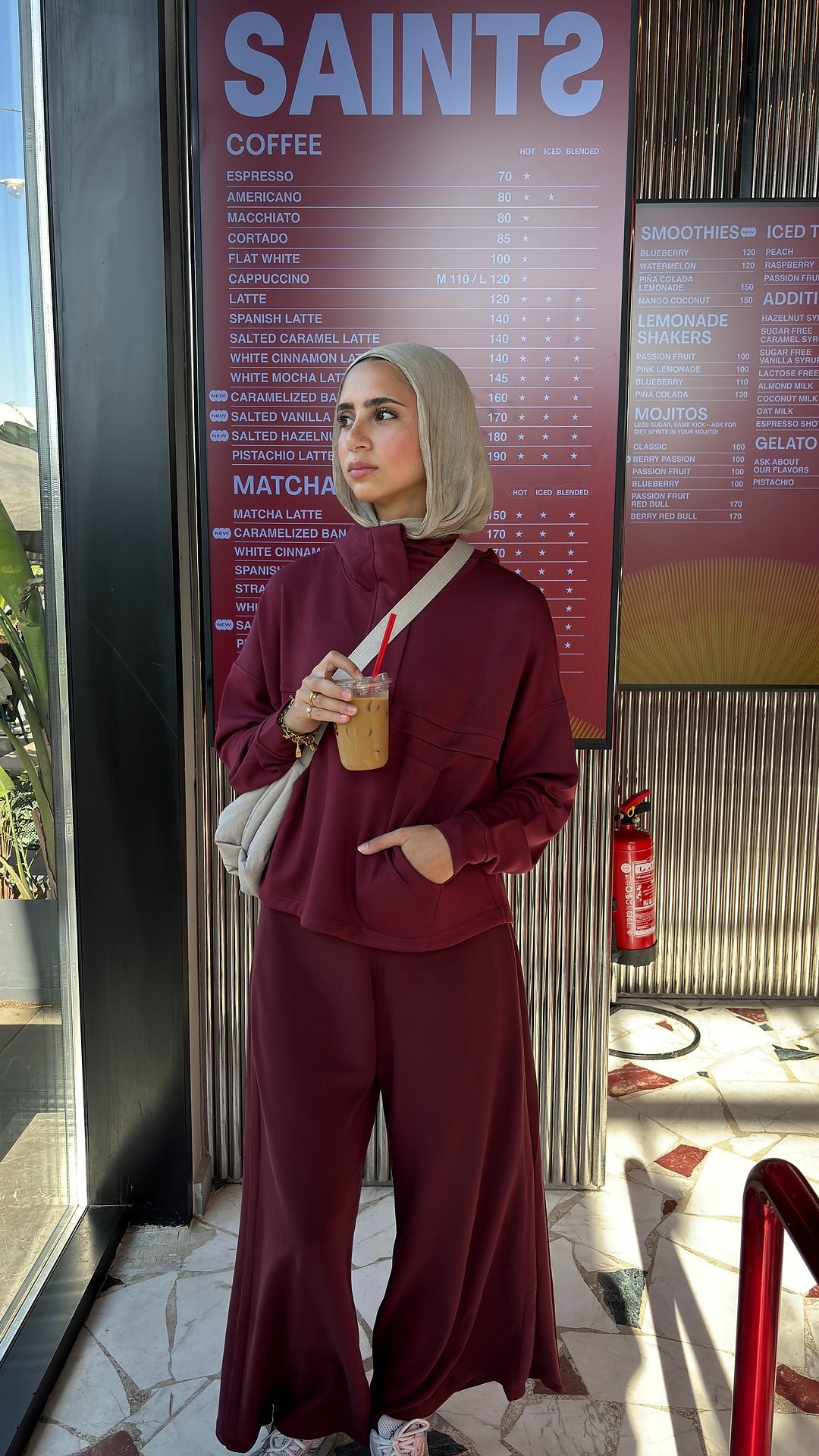 The Luxe Zip Hoodie in Burgundy